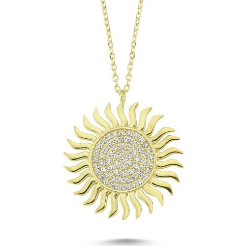 925 Sterling Silver Sun Pendant, Necklace