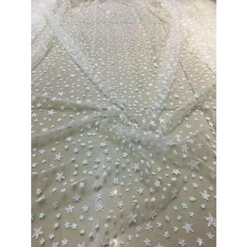 African embroidery lace with sparkle glitter special fabrics L-9411 for party clothing
