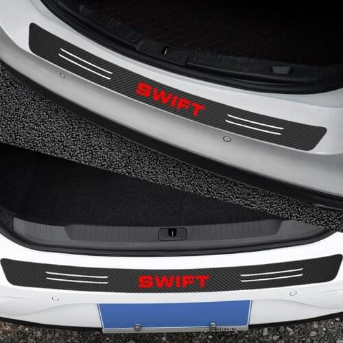1PCS Car Styling Universal Car trunk bumper scratch protection carbon fiber sticker for suzuki swift 2009-2019 Accessories