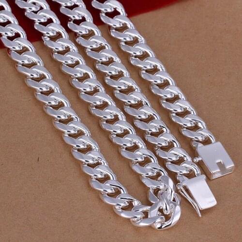 Mens 24'' 60cm 10mm M925 Sterling Silver color necklace 115g solid snake chain n011 gift pouches