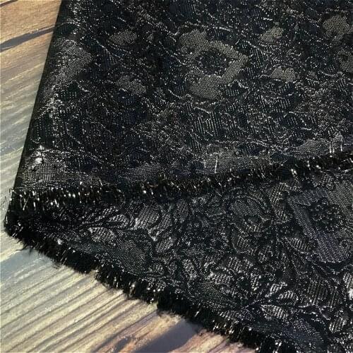 CF1098 gold yarn-dyed jacquard brocade fashion fabric black fabrics for women/mens suit dress clothing patchwork jacket fabrics