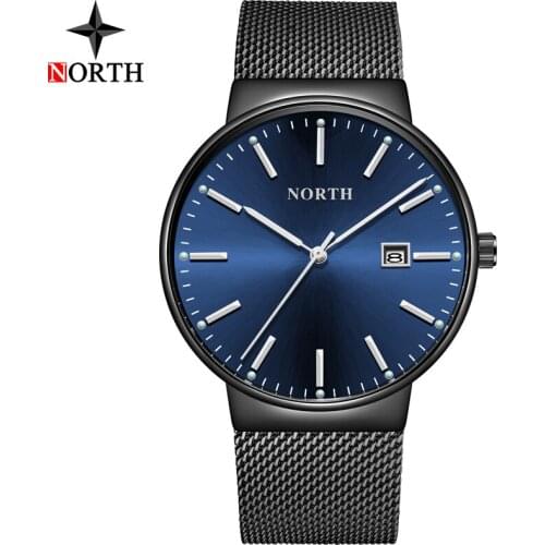 Luxury Brand Men New Watch NORTH Fashion Business Stainless steel Quartz Watch Men Sport Waterproof Watches Relogio Masculino