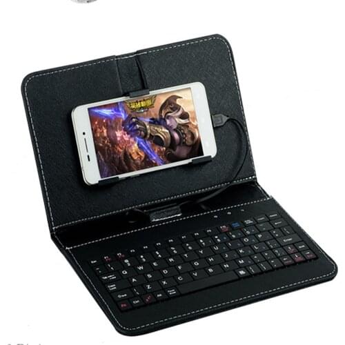PU Leather Case Micro USB Wireless Keyboard Case Stand Cover For Android Mobile Phone Cover Phone Case For Samsung Xiaomi