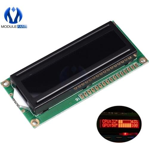 5V Screen Digital LCD 16x2 Red Character Dot Matrix 1602 Red Display Module Black Background Parallel Port Electronic Board