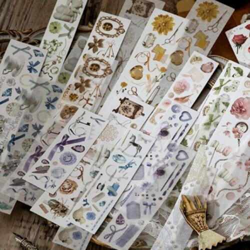 30 pieces /Pack Long Sticker Tape Literature Art series Retro Hand Account DIY Decorative Sticker
