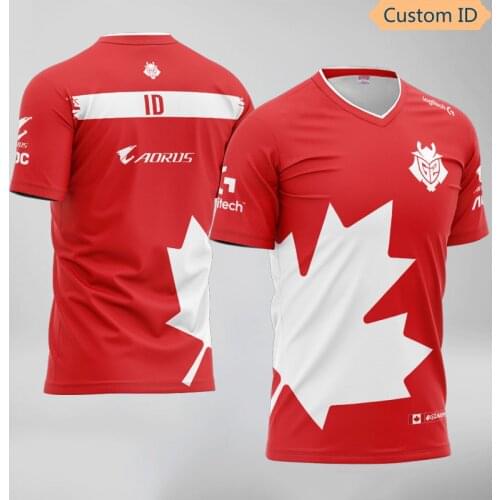 LOL DOTA2 E-Sports Team G2 Uniform 2020 Canada Jersey Fans Game T-shirt Custom ID T shirt For Men Women Customize Tees Shirt