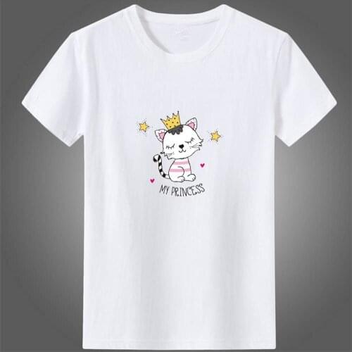 My Princess Cat T-shirt Woman Harajuku Fashion Retro Tshirts for Women Clothing Simple Versatile T Shirt Women Loose Top
