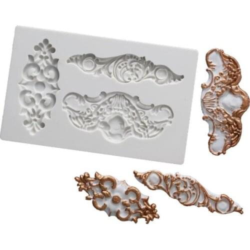 Cake tools European Style Embossment Frame decorating Fondant Cake Mold Handmade Chocolate Silica gel Mold F071202