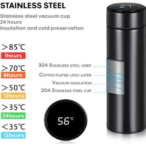 Intelligent Thermos Coffee Bottle 500ml Temperature Display Stainless Steel Vacuum Water Cup Coffee Mug