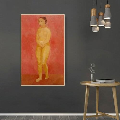 Citon Pablo Picasso《Nude woman standing》Canvas Art Oil Painting Artwork Poster Picture Modern Wall Decor Home Decoration