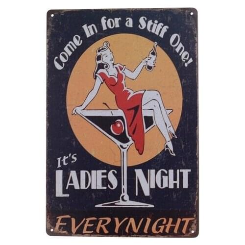 Cocktail Beer Metal Poster Wall Decor Tin Sign Wall Hanging Bar Cafe Home Decor A11