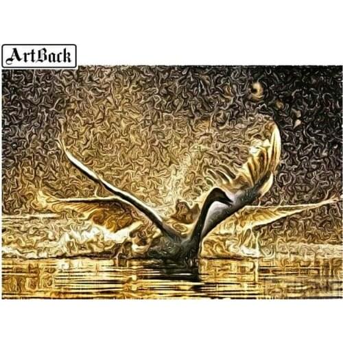 ArtBack full square drill 5d diy diamond painting swan abstract animal 3d diamond embroidery diamond mosaic handicraft