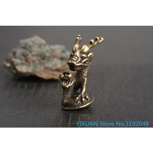 Dragón bronce llavero coche ornamento coche colgante artesanía colección