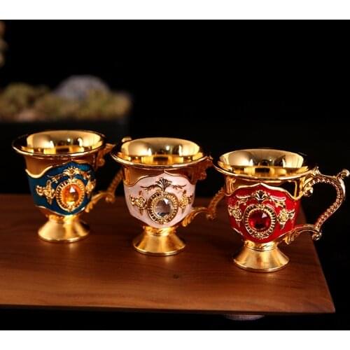 Mini Spirits Wine Glases Cup Vodka Alloy Portable Personalized Diamond Pattern 30ml Wedding Tumbler Bar Home Decoration Gift