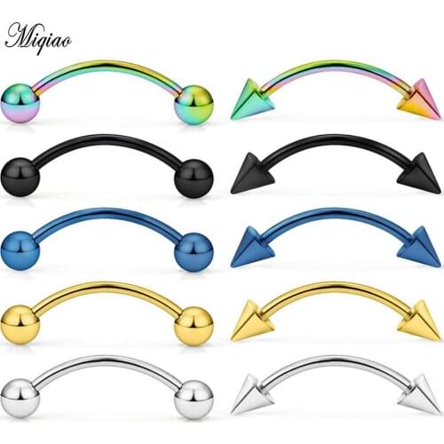Miqiao Fashion Trend Stainless Steel Curved Rod Eyebrow Nail Exquisite Body Piercing Jewelry