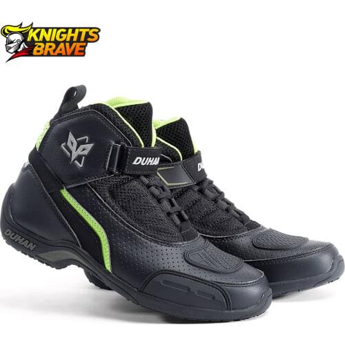 Motorcycle Boots Summer Breathable Moto Boots Men Motocross Off-Road Racing Boots Motorbike Riding Shoes Black Botas Moto