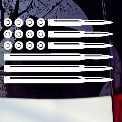 Bullet American Flag Decal USA Pro Gun Rights Infidel window Sticker 15.3x9.2cm