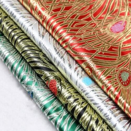 Upholstery fabric brocade fabric damask Jacquard Peacock tail Apparel Costume Furnishing Curtain bag DIY Material fabric