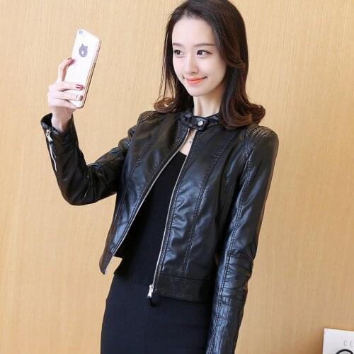 Autumn Pu Leather Jacket Fashion Coat 2021 Street Ladies Basic Moto Biker Short Faux Leather Jacket Female Casual Zipper Outwear