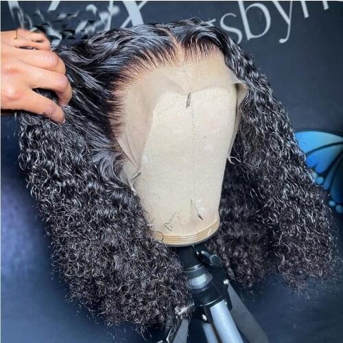 12Inch Short Bob Curly Synthetic Lace Front Wig Glueless 13x4 Synthetic Lace Wigs For Women With Baby Hair Daily Wear180%Density