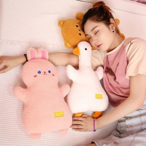 40CM 5 Styles Soft Plush Animals Pillow Stuffed Cartoon Teddy Bear Pig Rabbit Goose Unicorn Doll Sofa Chair Cushion Baby Gift