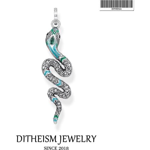 Blue Snake Pendant, 2020 Spring Brand New Fashion Jewelry 925 Sterling Silver Bohemia Gift For Women Girls Fit Necklace