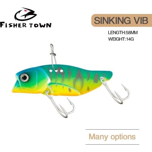 Fisher town Sinking Fishing Lure Lipless Crankbaits Hard Artificial VIB Vibration Bait All Depth Winter Ice Fishing Tackle