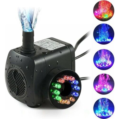 15W 800L/H 12LED EU/UK/US Plug Mini Fish Tank Aquarium Ponds Submersible Fountain Water Pump Fish & Aquarium Pet Supplies