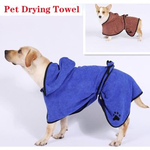 Dog Bathrobe XS-XL Pet Dog Bath Towel for Small Medium Large Dogs 400g Microfiber Super Absorbent Pet Drying Towel