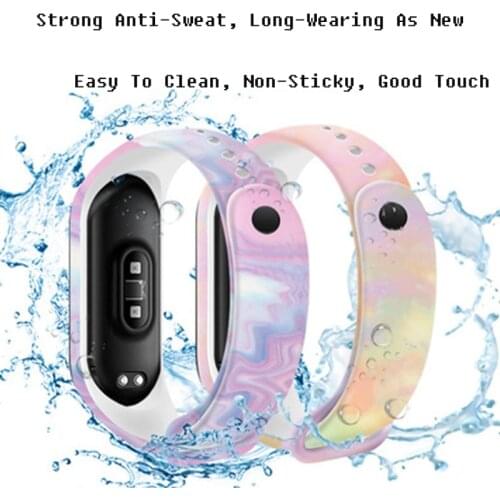 For Mi Band 3 4 5 6printing Strap Sport Silicone Watch Wrist Bracelet Miband Strap Accessories Bracelet Smart Wristband
