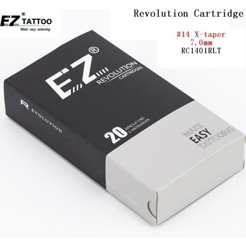 RC1401RL EZ Tattoo Needles Revolution Cartridge Round Liner Sterilized #14 X-Taper7.0mm for system Machine and Grips 20pcs /lot