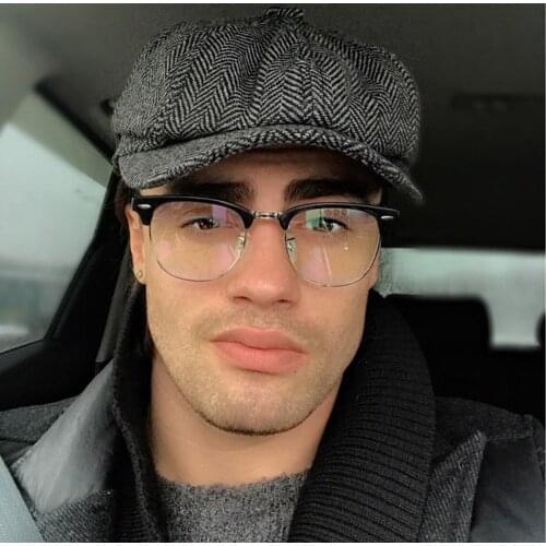 Minakolife Cap For Men New Newsboy Caps Movie Star Retro Driving Men Wool Fleece Hat Mens Autumn Winter Hats Big Size 60 62cm