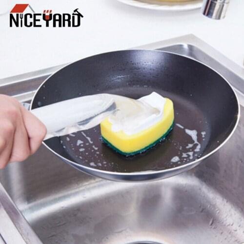 NICEYARD Dishes Scrub Brush Scouring Pad Sponge Brushes Tablewares Wash Tool Automatically Refill Liquid Kitchen Cleaning Brush