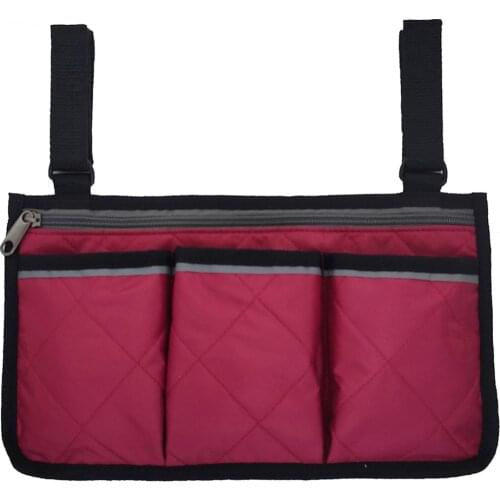 Universal Walker Bag Rollator Organizer Pouch Wheelchair Scooter Stroller Side Bag For Sundries Wallet Snacks Storage Outside