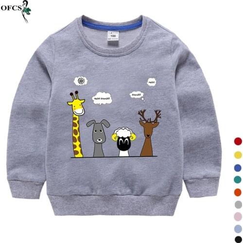 Boys Girls Hoodies Sweater Cartoon Pattern Fall Cotton Outwear Childrens Clothing Toddler Outerwear Costume Pullovers 2-12Years