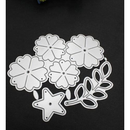Flower Leaves Five-pointed Star Frame Metal Cutting Dies Stencils For DIY Scrapbooking Embossing Handcraft Die Cutting Template