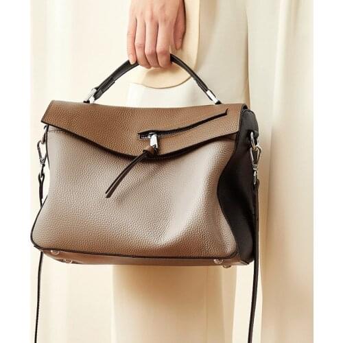 Soft Leather Joker Contracted Fashion Europe And America Style Retro Handmade Women Bag Solid Color Shoulder Bags