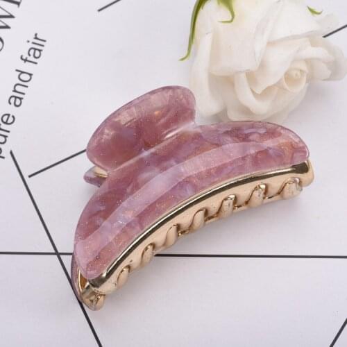 9CM new style Large floral acrylic Hair Clips Girls Hairpins Crab Claws Jaw Clamp Hair Jewelry for Women Banana Grips Slid