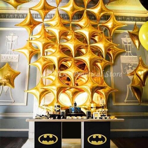 10/26inch Multicolor Four Corners Star Foil Balloons Baby Shower Birthday Party Wedding Decoration Inflatable Stars Home Decor