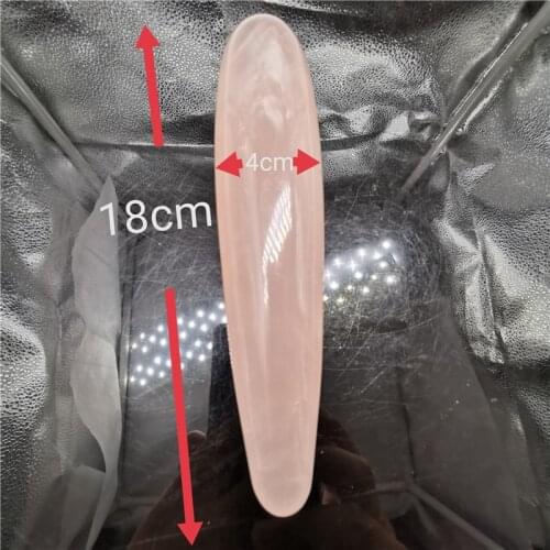 18cm Natural rose quartz crystal wand Personality pink quartz massage stick Gemstone beauty bar Yoni Healing for women gift