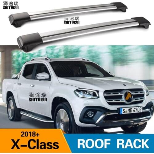 2Pcs Roof bars For Mercedes-Benz X-Class, 4-dr Double Cab, 2018- Aluminum Alloy Side Bars Cross Rails Roof Rack Luggage