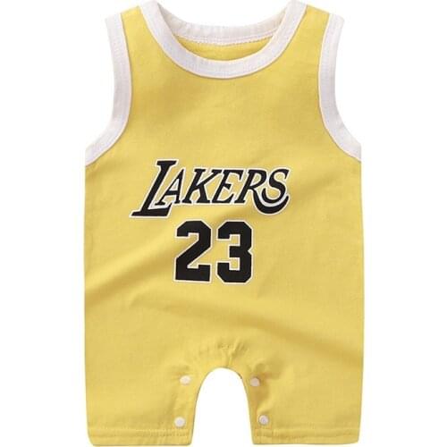 2021 Tide Baby Rompers Newborn Sleeveless Climb Clothing Baby Boy Basketball Sports Jumpsuit Toddler Costume Summer