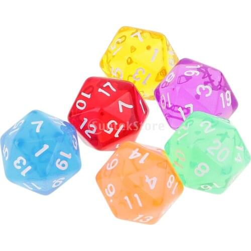 6pcs 20 Sided Dice D20 Polyhedral Dice for Dungeons and Dragons Table Games