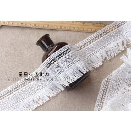 7cm Wide Lace Cotton Water-Soluble Tassels Mustache Lace Fabric Accessories DIY Dress Skirt Home Textile Curtain Decoration
