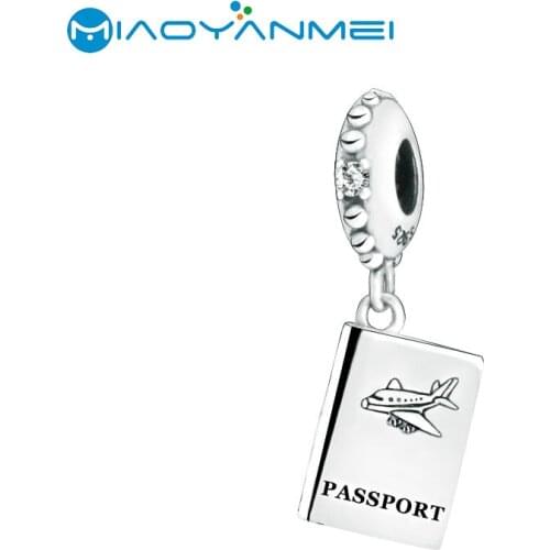 925 Sterling Silver Jewelry Beads Passport Travel Dangle Charm Fit Original Pandorador Bracelets Women DIY Fashion Gift