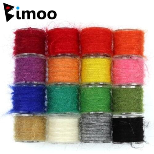 Bimoo 1 Spool Nymph Scud Fly Tying Dubbing Line Dub for Fishing Fly Body Material Pink Grey Olive Orange Etc