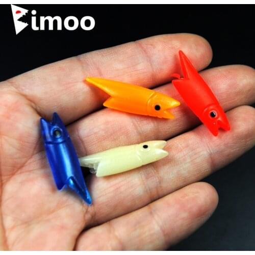 Bimoo 3cm 0.7g Red / Dark Bule / Orange / Luminous White Silicone Fish Head DIY Sabiki Rig Material Lure Soft Bait
