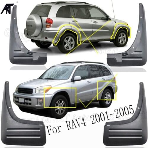 Mud Fender Flaps Splash Guard Mudflaps Mudguard Cover Trim For Toyota 2000-2005 RAV4 Mud Flap fit without Wheel eyebrow model