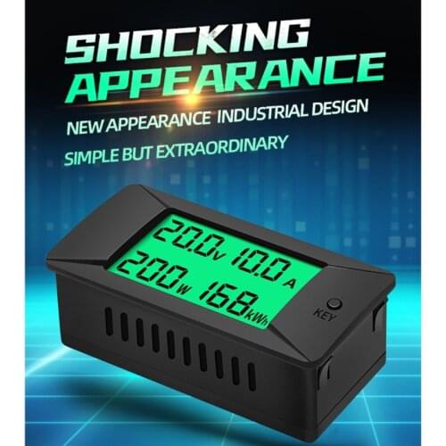 Newest 0-300V Shunt Bulit-In DC Digital Battery Tester Bidirectional Ammeter Voltmeter Power Energy Watt Meter M4YD