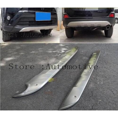 For TOYOTA RAV4 2016 2017 2018 Stainless Steel Front Rear Bumper Diffuser Skid Protector Guard Plate Bumper Cover Trims